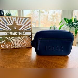 Dior Travel Bag. Comes in 2025 Holiday Box. Front & center zippered pockets. GWP